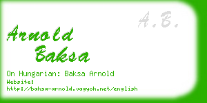 arnold baksa business card